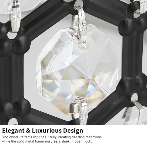 Black Crystal Ceiling Light Fixture
