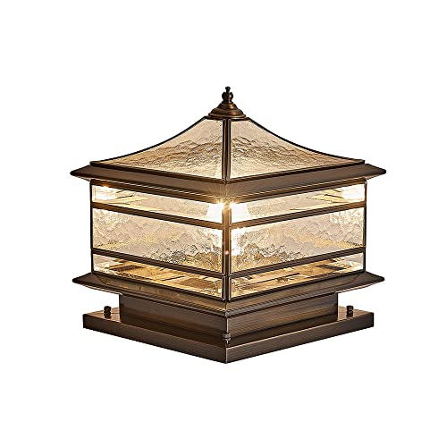 Vintage Copper Outdoor Pillar Light for Patio Garden Fence
