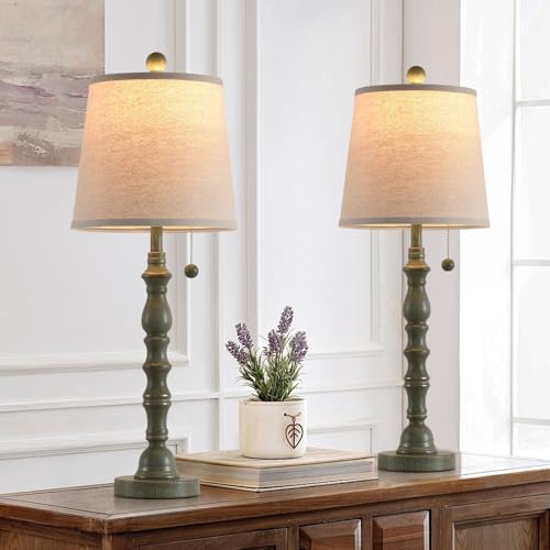 Lamps Set of 2 Modern Farmhouse Table Lamp Bedside Reading Lamps Living Room End Tables Set Lamps for Night Stands Bedroom Night Lamp (2 Count)