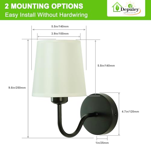 Wall Sconces Battery Operated (2 Count)