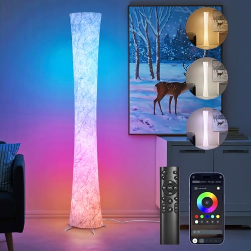 Floor Lamp 61'' Smart RGB LED Corner Lamp with Music Sync and 16 Million DIY Colors