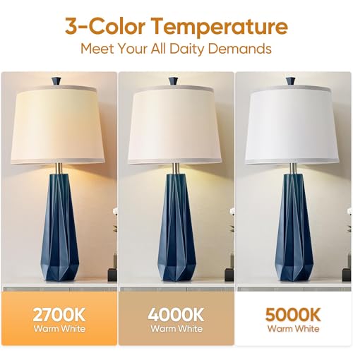 27'' Navy Blue Resin Table Lamps (2 Count)