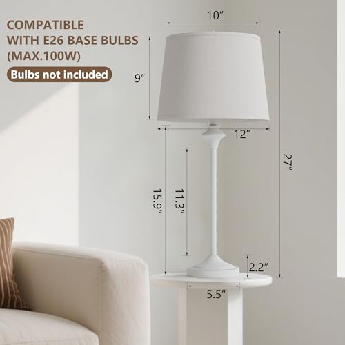 Farmhouse Table Lamps Set of 2 for Living Room (2 Count)