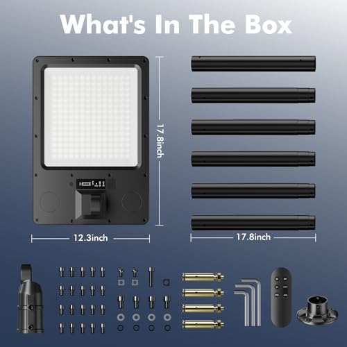 100" Solar Outdoor Street Lights with Pole & Remote