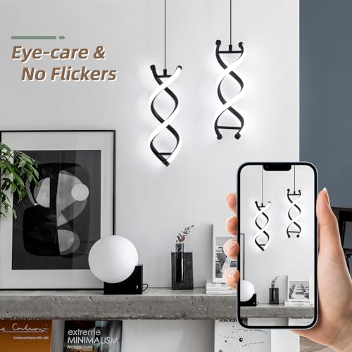 Spiral Led Pendant Light Fixture (3 Count)