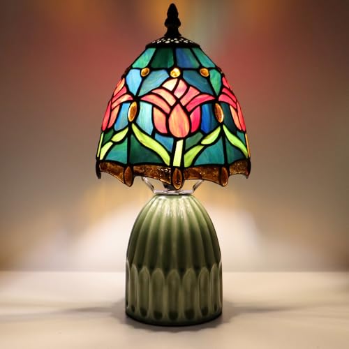 Tiffany Stained Glass Mushroom Table Lamp 12.5 Inch