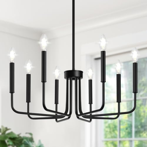 Black 8 Light Chandelier (8 Count)