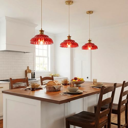 Red Glass Pendant Light