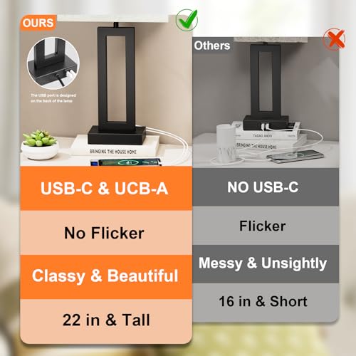 22" Tall Living Room Lamps for Night Stands (2 Count)