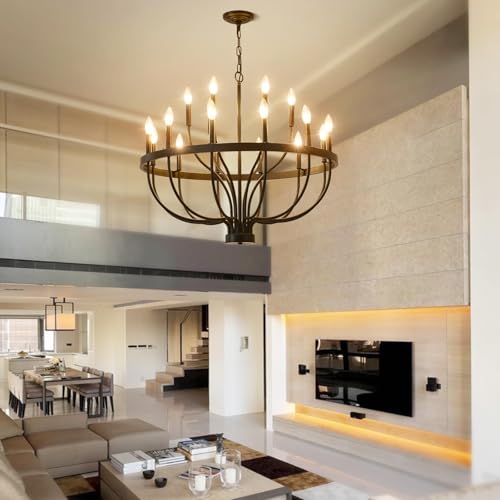 32 Inch Black Farmhouse Chandelier 18
