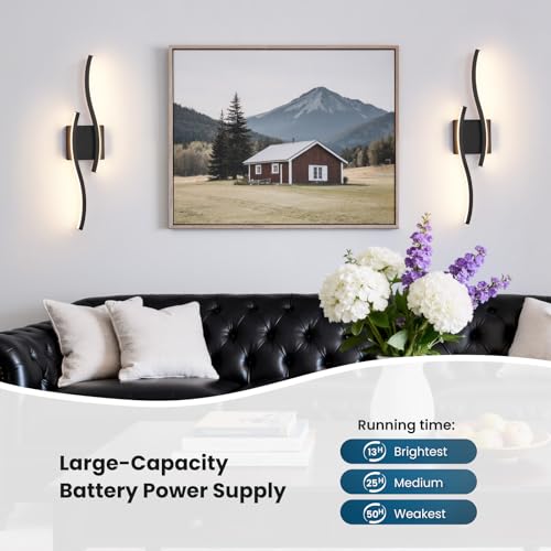 Black Battery Operated Wall Sconces (2 Count)