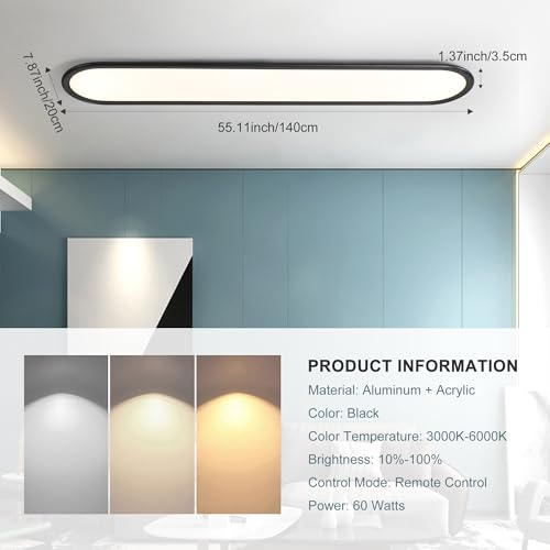 55.1" High Brightness Linear LED Ceiling Lamp