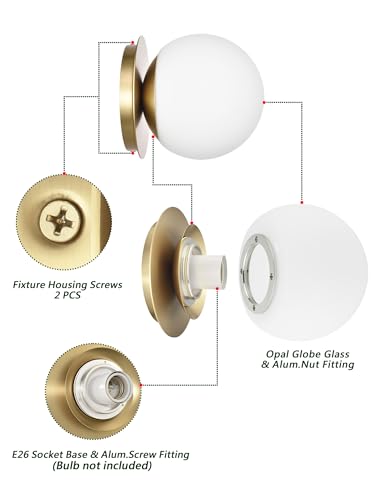 Wall Sconces 1 Light Modern Globe Sconce in Aged Brass