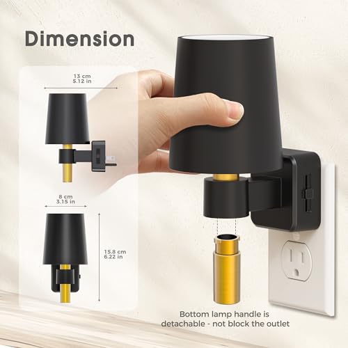 Night Light Dimmable Night Lights Plug into Wall Soft White 3000K (2 Count)