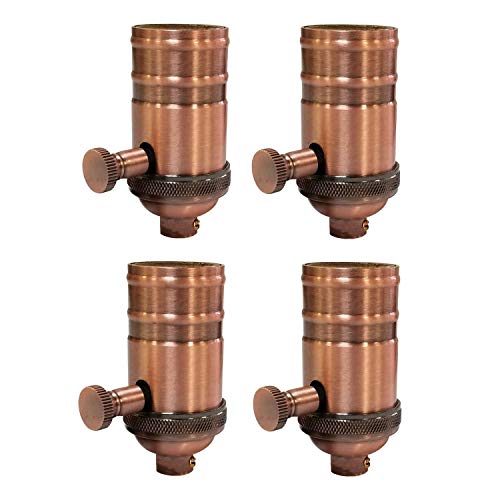 Vintage Turn Knob Dimmer Lamp Socket for Incandescent LED Bulbs (4 Count)