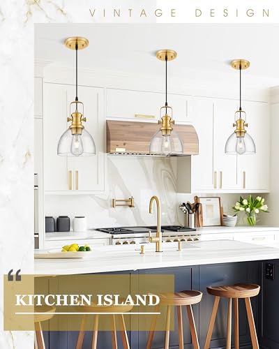 7.5" Brushed Gold Pendant Lights Kitchen Island