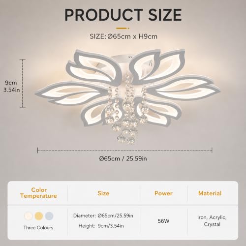 26" Modern LED Ceiling Light Fixture