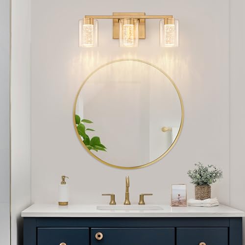 3 Light Gold Vanity Light with 3 Color Modes