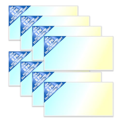 8Pack 2x4 LED Flat Panel Light LED Drop Ceiling Light Fixture (8 Count)