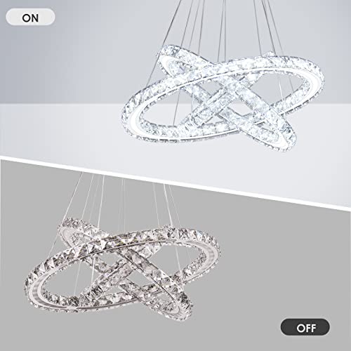 3 Ring Acrylic Crystal Chandelier Modern Ceiling Light Fixture