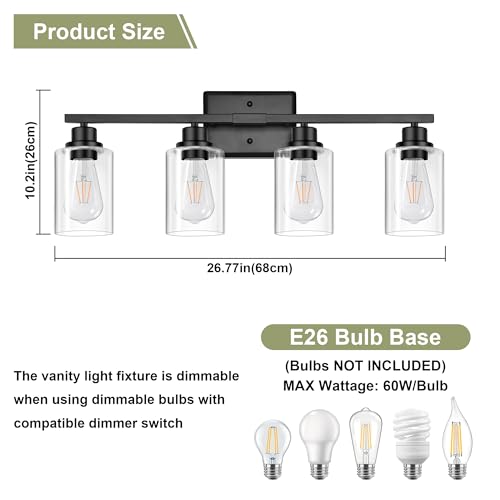 Modern Bathroom Light Fixtures (4 Count)