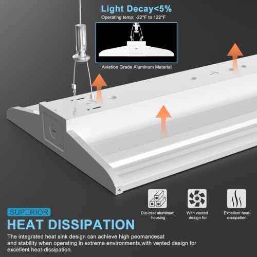1 Pack 2FT 200W LED High Bay Light 30000LM High Bay Shop Light