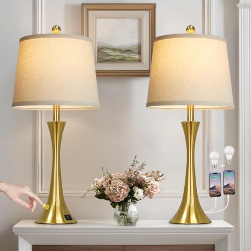 27.5" Gold Lamps Set of 2 (2 Count)
