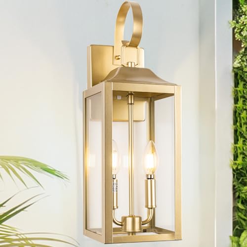 19" Gold Outdoor Wall Lantern 2