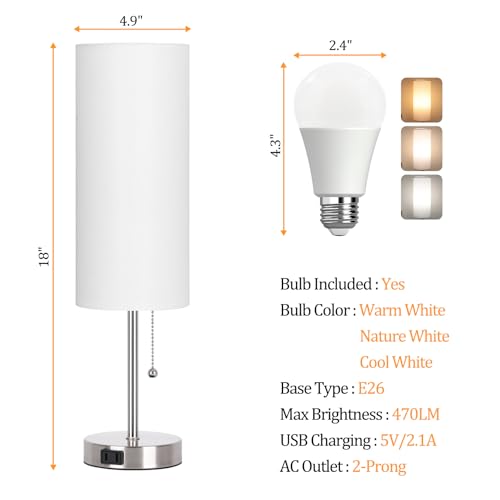 18" Table Lamp for Bedroom