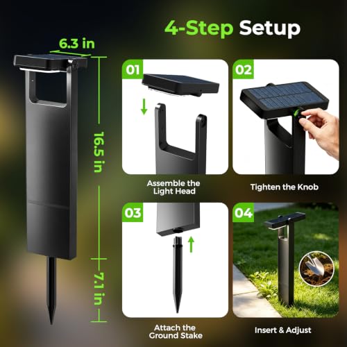 Solar Pathway Lights Outdoor (4 Count)