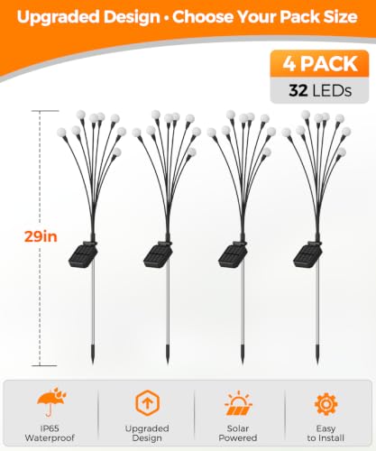 4 Pack Solar Garden Lights 32 LED (4 Count)