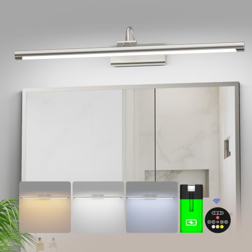 Rechargeable Wireless Bathroom Vanity Light Brushed Nickel 24 inch