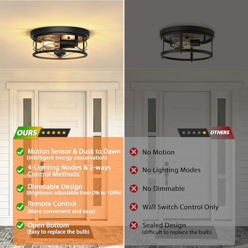 Dusk to Dawn Flush Mount Ceiling Light Fixtures
