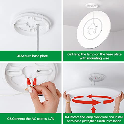 18 Inch Dimmable Flush Mount Ceiling Light
