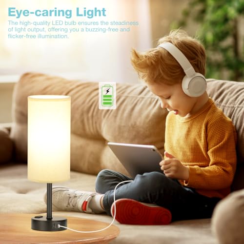 Beige Bedside Lamp for Bedroom