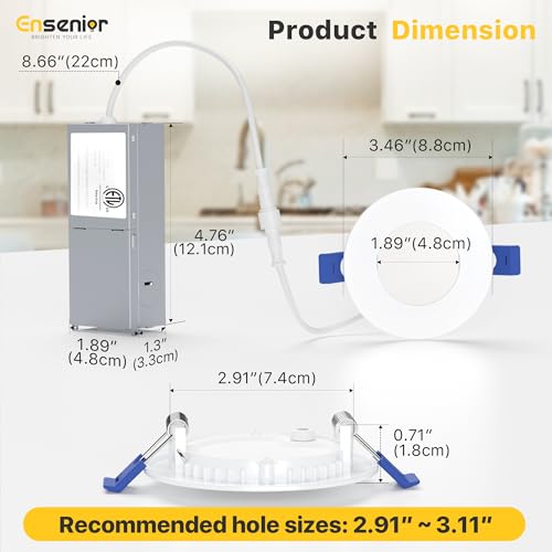 12 Pack 3 Inch LED Recessed Ceiling Light (12 Count)
