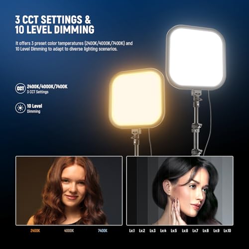 BASICS15W 10.8" LED Video Light Panel Lighting Kit with 63" Tripod Stand