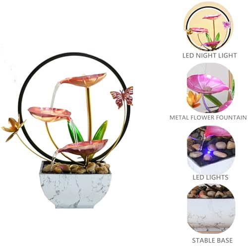 11'' H Pink Indoor Desktop Tableop Fountain Decoration
