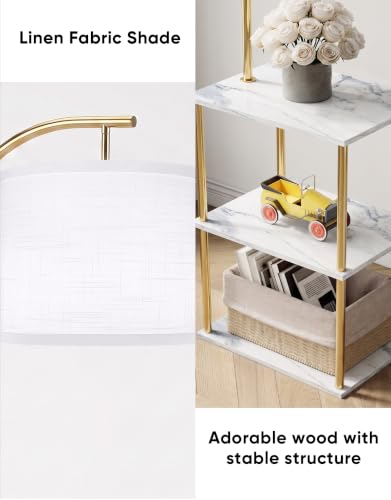Floor Lamp with Table 2 (Marble White+gold)