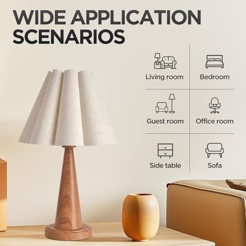 Modern Table Lamp with Petal Linen Lampshade