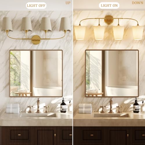Bathroom Light Fixtures Over Mirror (Gold / 4 Light)