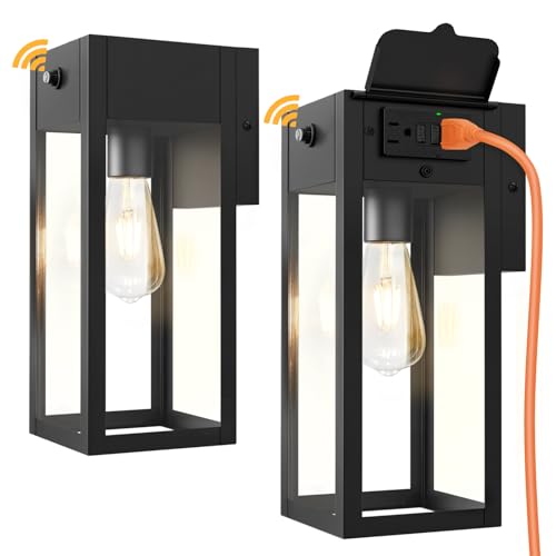 Porch Lights with Outlet (2 Count)