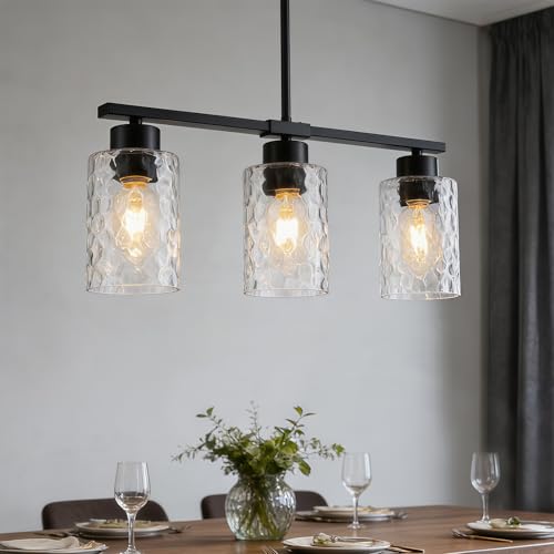 Hammered Glass Dining Room Light Fixture