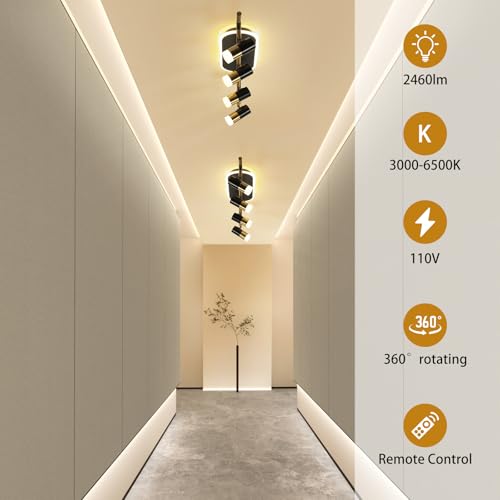 4 Light LED Track Lighting Fixture with Remote Control