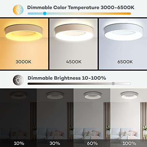 16 Inch RGB Led Flush Mount Ceiling Light with Remote Control