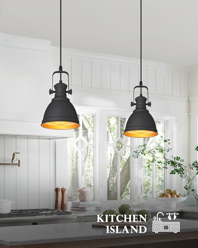 3 Pack Black Pendant Lights Kitchen Island