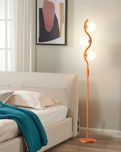 60IN Dimmable Orange Globe Floor Lamp (3 Count)