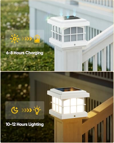 RGBCW Solar Post Cap Lights 8 (8 Count)