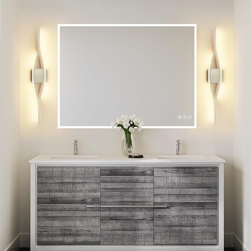 Bathroom Vanity Light Modern Bathroom Lighting Fixture Over Mirror Brushed Nickel 5CCT Dimmable Led Bath Vanity Light Bar 31.5 Inch