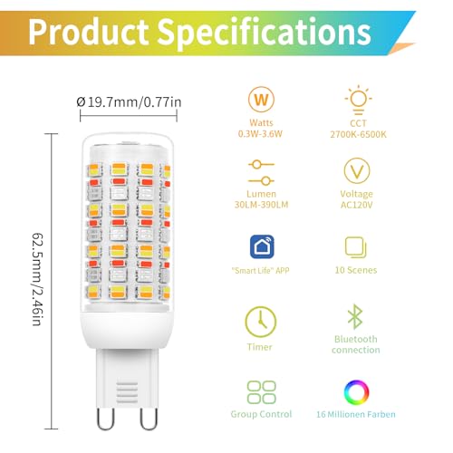 Smart G9 RGBCW LED Bulbs (3 Count)